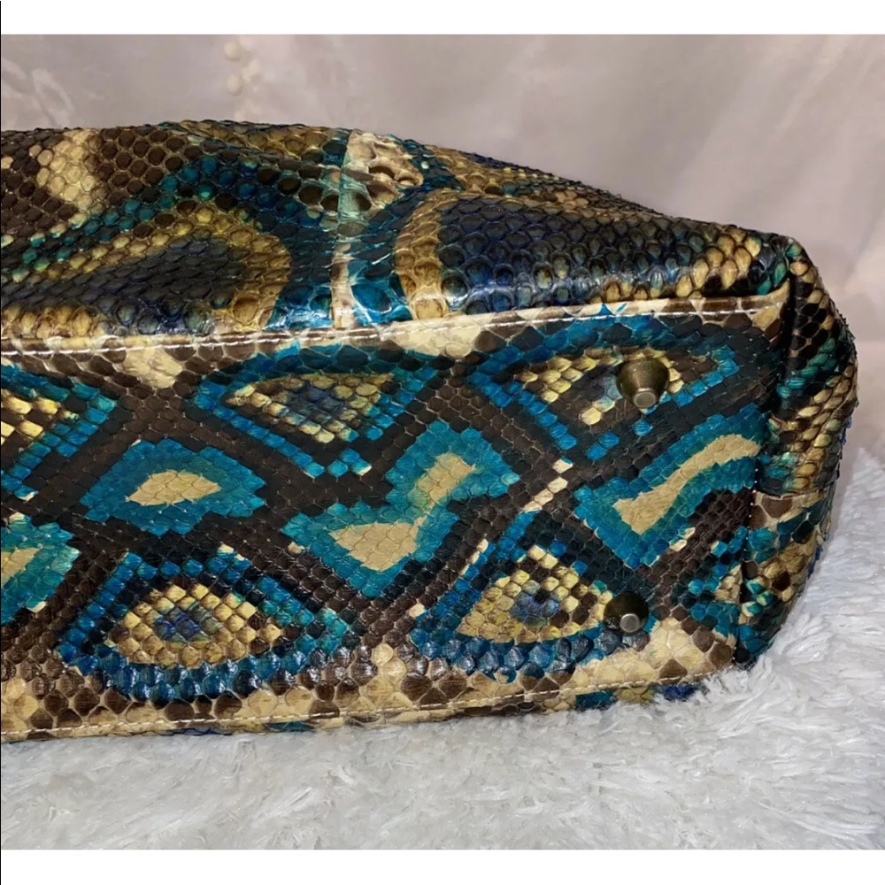 Snakeskin Python Print Leather Tote - image 8